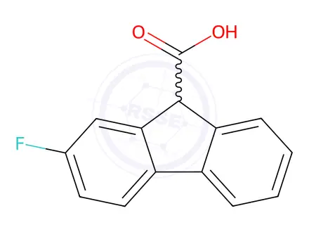 Chemical structure of 2-Fluoro-9H-fluorene-9-carboxylic acid