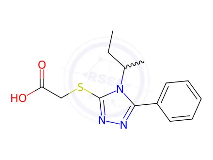 Chemical structure of 2-{[4-(butan-2-yl)-5-phenyl-4H-1,2,4-triazol-3-yl]sulfanyl}acetic acid