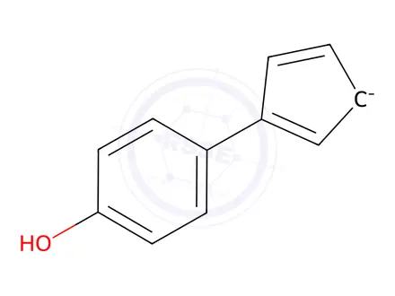Chemical structure of Iron, cyclopentadienyl((p-hydroxyphenyl)cyclopentadienyl)-(7CI)