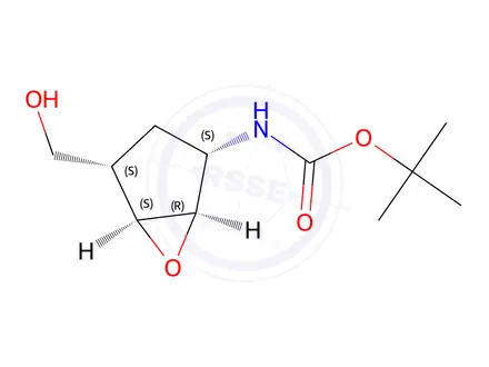 Chemical structure of Carbamic acid, [(1R,2S,4S,5S)-4-(hydroxymethyl)-6-oxabicyclo[3.1.0]hex-2-yl]-, 1,1-dimethylethyl ester, rel-(9CI)