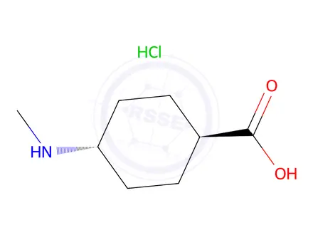 Chemical structure of trans-4-(methylamino)cyclohexanecarboxylic acid;hydrochloride