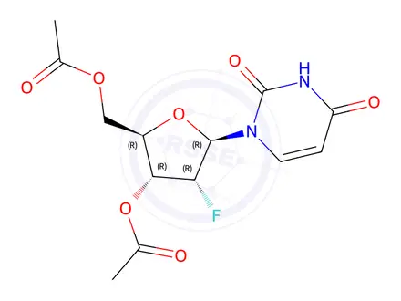 Chemical structure of 3',5'-Di-O-acetyl-2'-deoxy-2'-fluorouridine