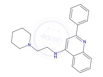 Chemical structure of 2-Phenyl-N-(2-(piperidin-1-yl)ethyl)quinolin-4-amine