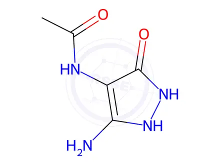 Chemical structure of N-(5-amino-3-oxo-2,3-dihydro-1H-pyrazol-4-yl)acetamide
