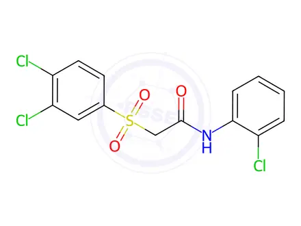 Chemical structure of N-(2-chlorophenyl)-2-((3,4-dichlorophenyl)sulfonyl)acetamide