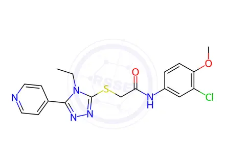 Chemical structure of N-(3-Chloro-4-methoxyphenyl)-2-((4-ethyl-5-(pyridin-4-yl)-4H-1,2,4-triazol-3-yl)thio)acetamide