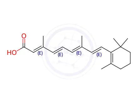 Chemical structure of Tretinoin (all-trans-Retinoic Acid, Isotretinoin EP Impurity A)