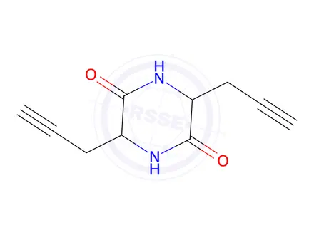 Chemical structure of 2,5-Piperazinedione,3,6-di-2-propynyl-(6CI)