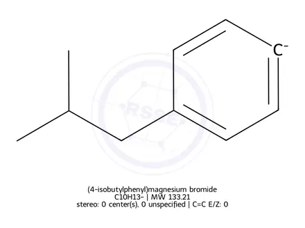 Chemical structure of (4-isobutylphenyl)magnesium bromide
