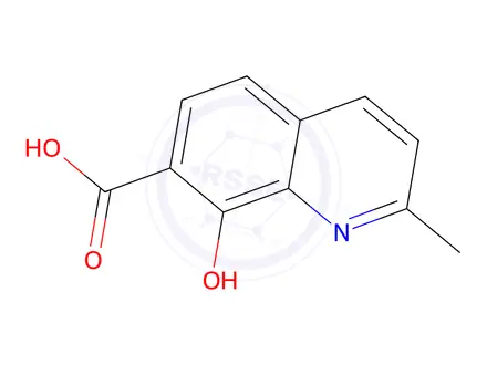 Chemical structure of 8-hydroxy-2-methylquinoline-7-carboxylic acid