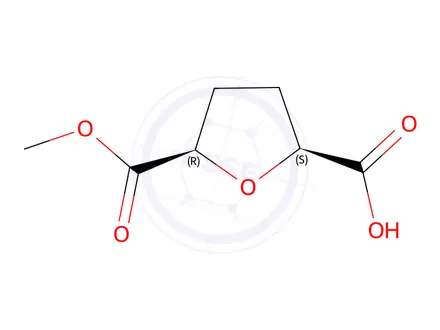 Chemical structure of (2S,5R)-5-(methoxycarbonyl)tetrahydrofuran-2-carboxylic acid