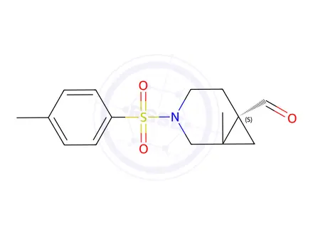 Chemical structure of (6S)-1-methyl-3-tosyl-3-azabicyclo[4.1.0]Heptane-6-carbaldehyde