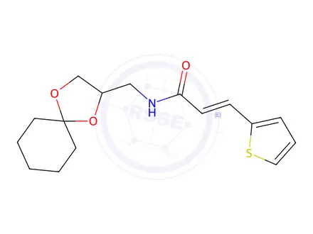 Chemical structure of N-((1,4-Dioxaspiro[4.5]decan-2-yl)methyl)-3-(thiophen-2-yl)acrylamide