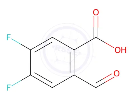 Chemical structure of Benzoic acid, 4,5-difluoro-2-formyl-