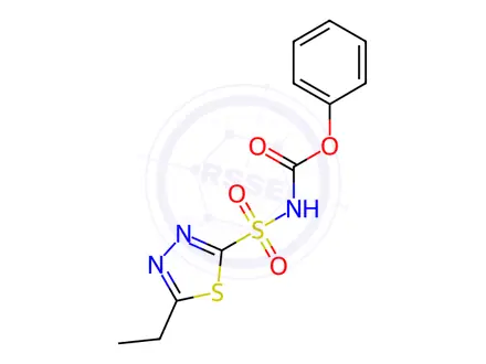 Chemical structure of Phenyl (5-ethyl-1,3,4-thiadiazol-2-yl)sulfonylcarbamate