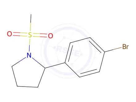 Chemical structure of 2-(4-Bromophenyl)-1-(methylsulfonyl)pyrrolidine