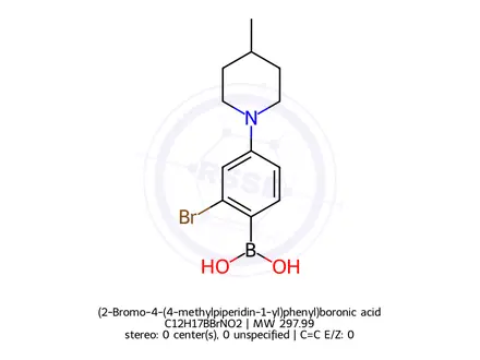 Chemical structure of (2-Bromo-4-(4-methylpiperidin-1-yl)phenyl)boronic acid