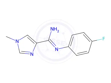 Chemical structure of N'-(4-fluorophenyl)-1-methyl-1H-imidazole-4-carboximidamide