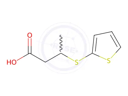 Chemical structure of 3-(Thiophen-2-ylthio)butanoic Acid
