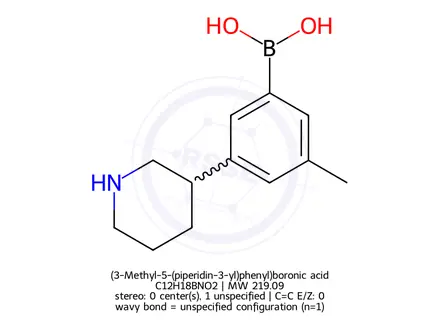 Chemical structure of (3-Methyl-5-(piperidin-3-yl)phenyl)boronic acid
