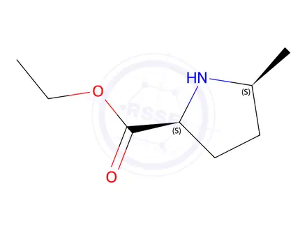 Chemical structure of Proline, 5-methyl-, ethyl ester, cis-(8CI)