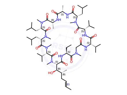 Chemical structure of Ciclosporin Impurity 21(Ciclosporin Q)