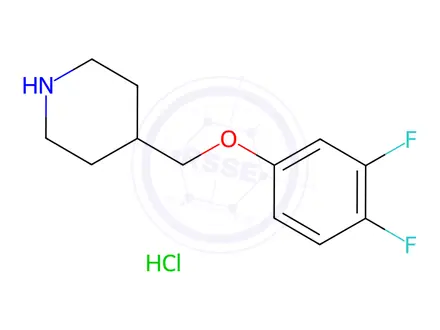 Chemical structure of 4-[(3,4-Difluorophenoxy)methyl]piperidine hydrochloride