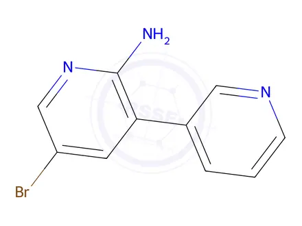 Chemical structure of 5-Bromo-[3,3'-bipyridin]-2-amine