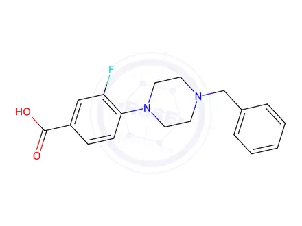 Chemical structure of 4-(4-Benzyl-1-piperazinyl)-3-fluorobenzoic Acid