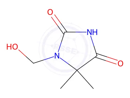 Chemical structure of 1-(Hydroxymethyl)-5,,5-dimethyl hydantoin