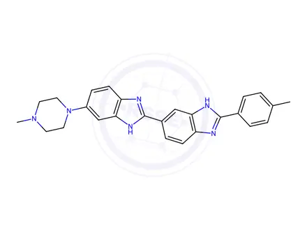 Chemical structure of 6-(4-Methylpiperazin-1-yl)-2'-(p-tolyl)-1H,3'H-2,5'-bibenzo[d]imidazole