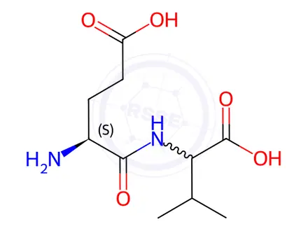 Chemical structure of Glutamylvaline (EV) dipeptide standard