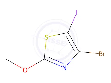 Chemical structure of 4-Bromo-5-iodo-2-methoxythiazole