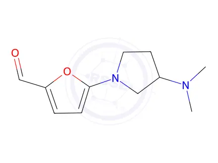 Chemical structure of 5-(3-(Dimethylamino)pyrrolidin-1-yl)furan-2-carbaldehyde