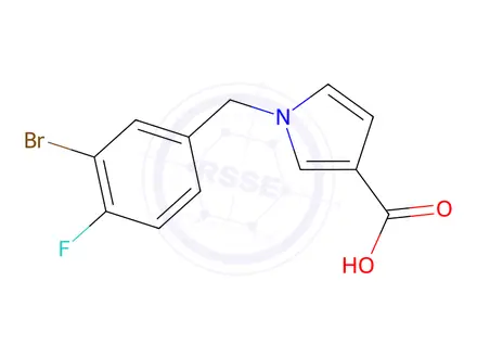 Chemical structure of 1-(3-Bromo-4-fluorobenzyl)-1h-pyrrole-3-carboxylic Acid