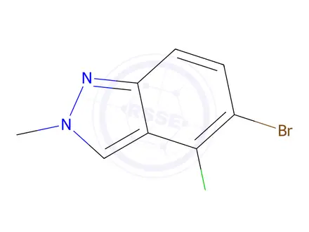 Chemical structure of 5-Bromo-4-chloro-2-methyl-2H-indazole