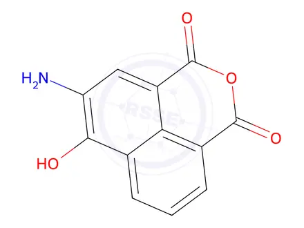 Chemical structure of 5-amino-6-hydroxy-1H,3H-benzo[de]isochromene-1,3-dione
