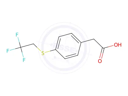 Chemical structure of 2-{4-[(2,2,2-trifluoroethyl)sulfanyl]phenyl}acetic acid