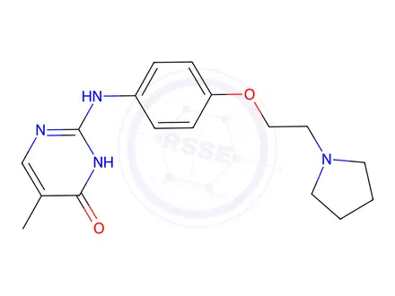 Chemical structure of 4(3H)-PyriMidinone, 5-Methyl-2-[[4-[2-(1-pyrrolidinyl)ethoxy]phenyl]aMino]-