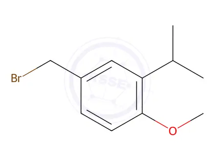 Chemical structure of Benzene, 4-(bromomethyl)-1-methoxy-2-(1-methylethyl)-