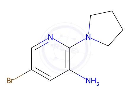 Chemical structure of 5-Bromo-2-(pyrrolidin-1-yl)pyridin-3-amine