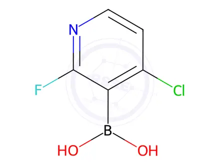 Chemical structure of (4-Chloro-2-fluoropyridin-3-yl)boronic acid