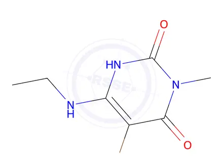Chemical structure of 5-Bromo-6-(ethylamino)-3-methylpyrimidine-2,4(1H,3H)-dione
