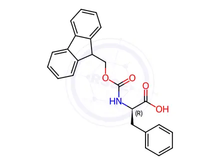 Chemical structure of Fmoc-D-phenylalanine