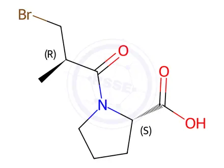 Chemical structure of (R)-1-(3-Bromo-2-methyl-1-oxopropyl)-L-proline
