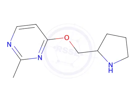 Chemical structure of 2-Methyl-4-(pyrrolidin-2-ylmethoxy)pyrimidine