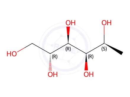 Chemical structure of (2R,3R,4R,5S)-hexane-1,2,3,4,5-pentaol