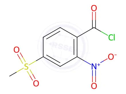 Chemical structure of Benzoyl chloride, 4-(methylsulfonyl)-2-nitro-