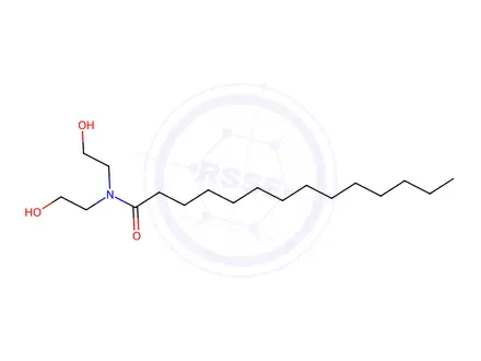 Chemical structure of Myristic Acid Diethanolamide