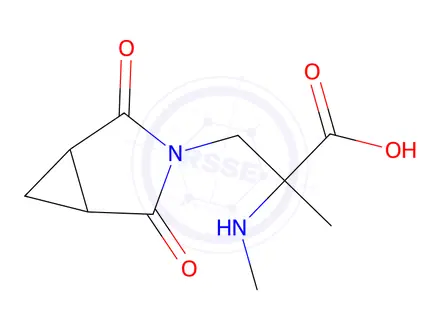 Chemical structure of 3-(2,4-Dioxo-3-azabicyclo[3.1.0]hexan-3-yl)-2-methyl-2-(methylamino)propanoic acid